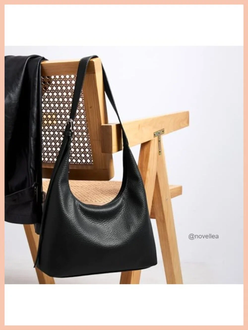 Vegan Leather Crescent Tote Bag Women Underarm Hobo Zipper Handbag Work